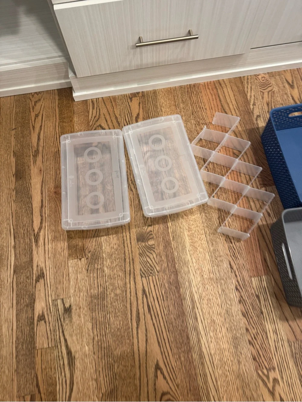 Multi-Pack Blue and Gray Storage Bins - Home Organization Set